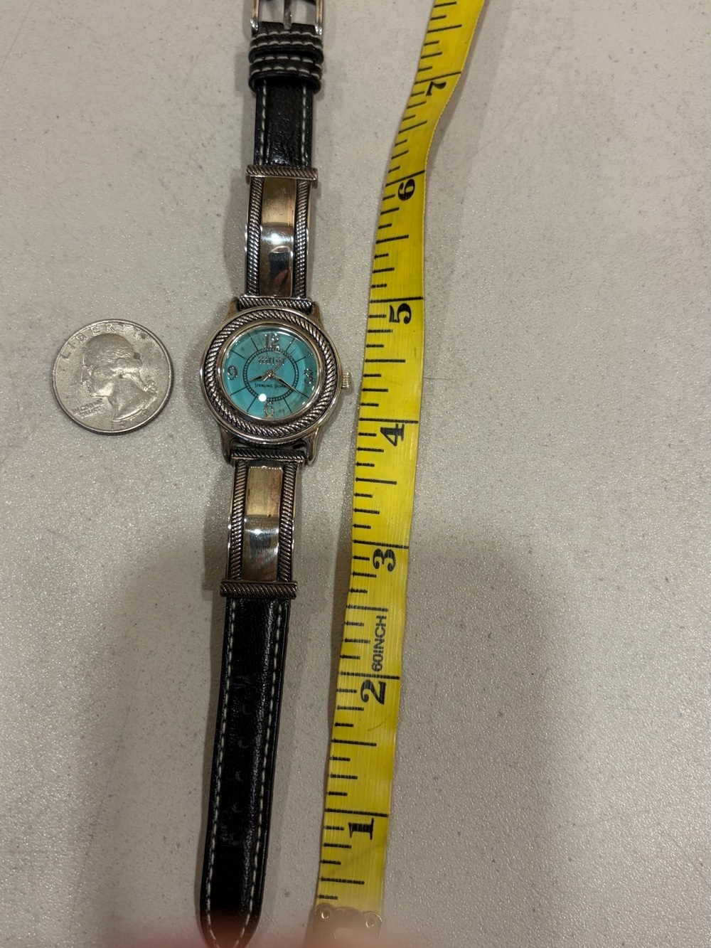 Ecclissi sterling & leather watch vintage